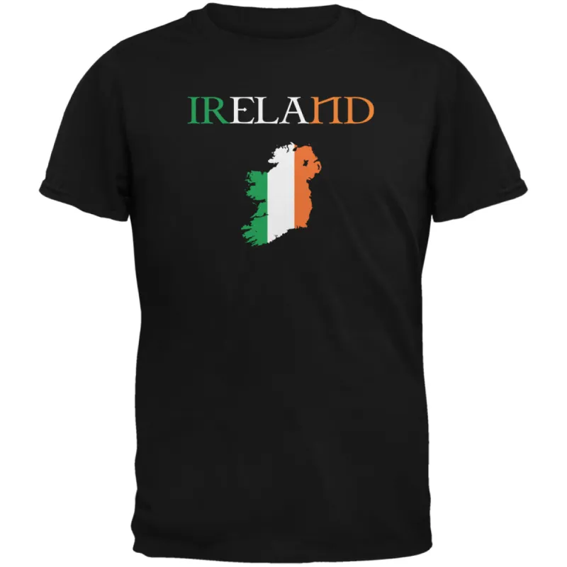 St. Patricks Day - Ireland Map Black Adult T-Shirt sold by Old Glory