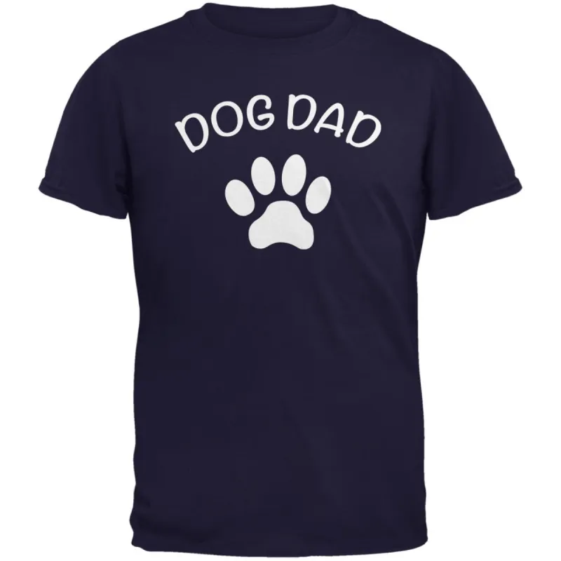 Father's Day Dog Dad Navy Adult T-Shirt sold by Old Glory