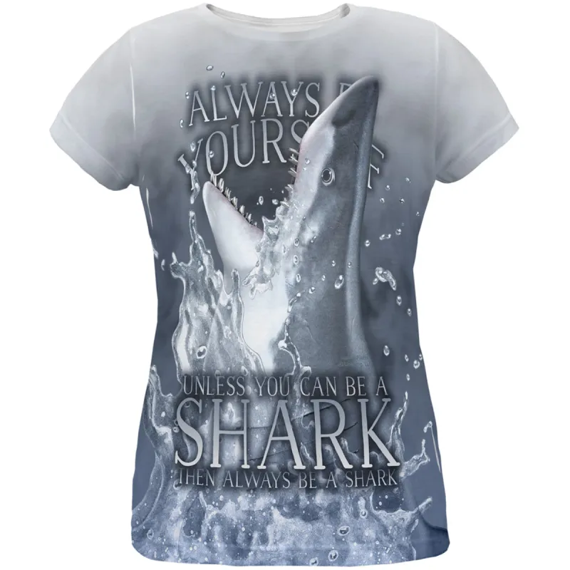Always Be Yourself Unless Great White Shark All Over Womens T Shirt sold by Old Glory