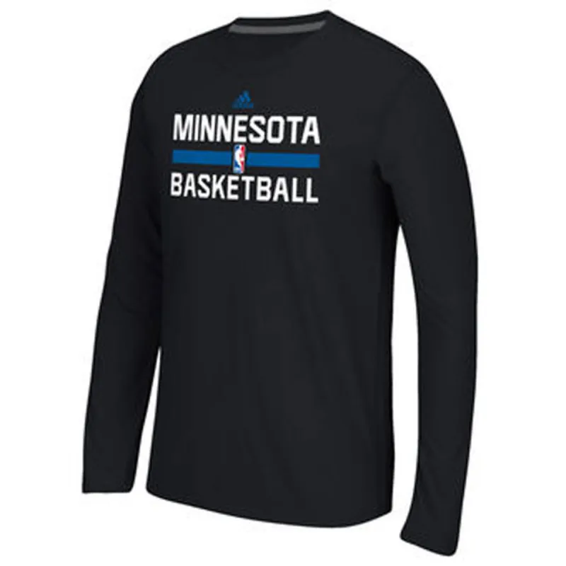 Minnesota Timberwolves On Court Practice Mens Adidas Long Sleeve T Shirt - Grey sold by Old Glory