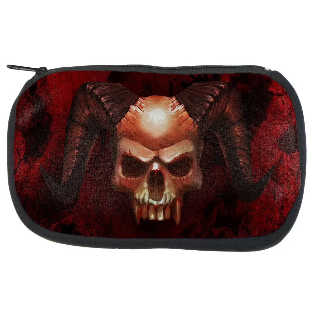 Halloween Horned Demon Skull From Hell Makeup Bag sold by Old Glory