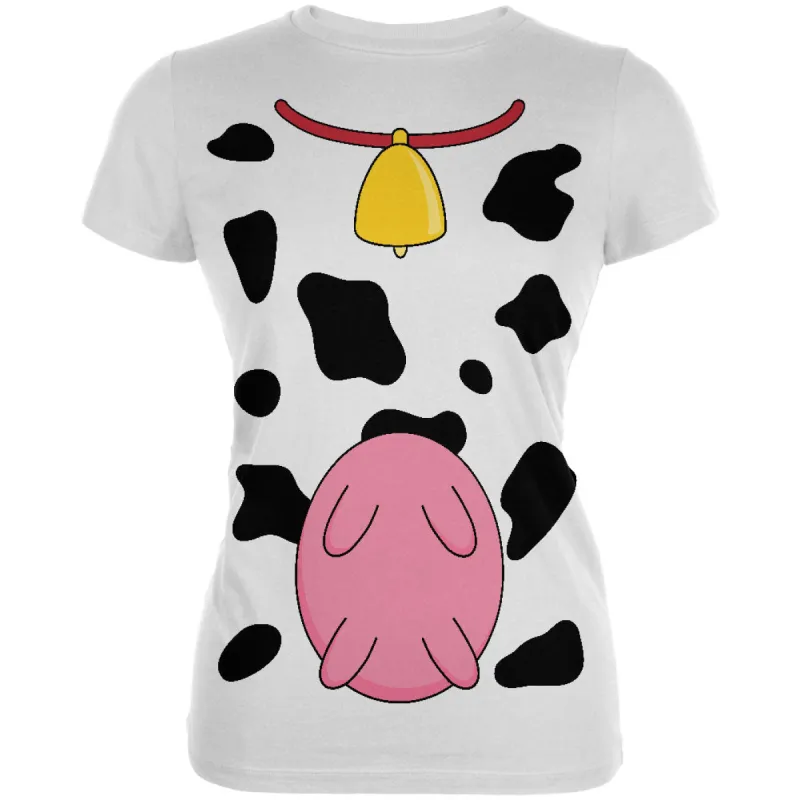 Halloween Cow Costume Udders Funny Juniors Soft T Shirt sold by Old Glory