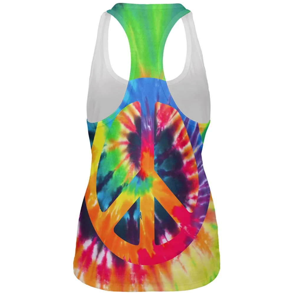Peace Sign Tie Dye All Over Womens Work Out Tank Top sold by Old Glory product image thumbnail 2