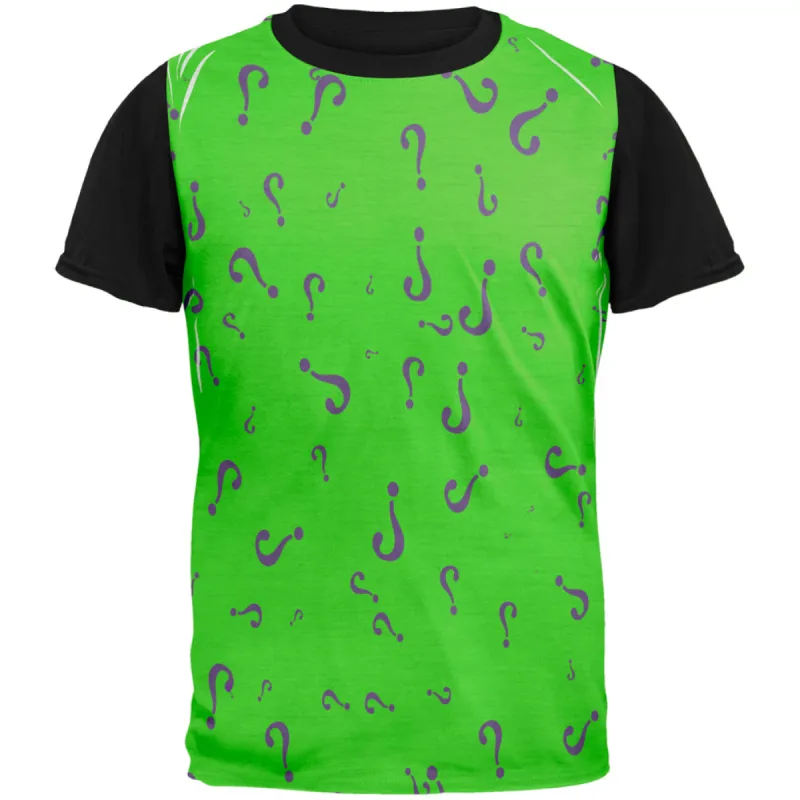 Riddle Me This Halloween Costume All Over Mens Black Back T Shirt sold by Old Glory
