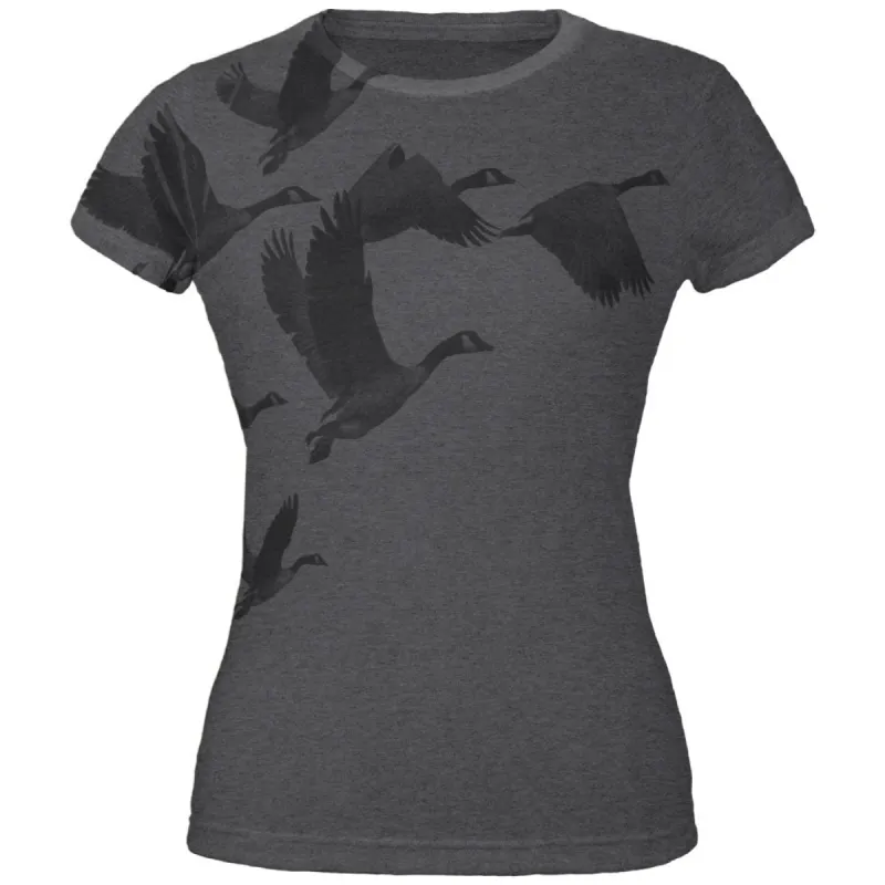 Canadian Geese Goose Flying V Juniors Soft T Shirt sold by Old Glory
