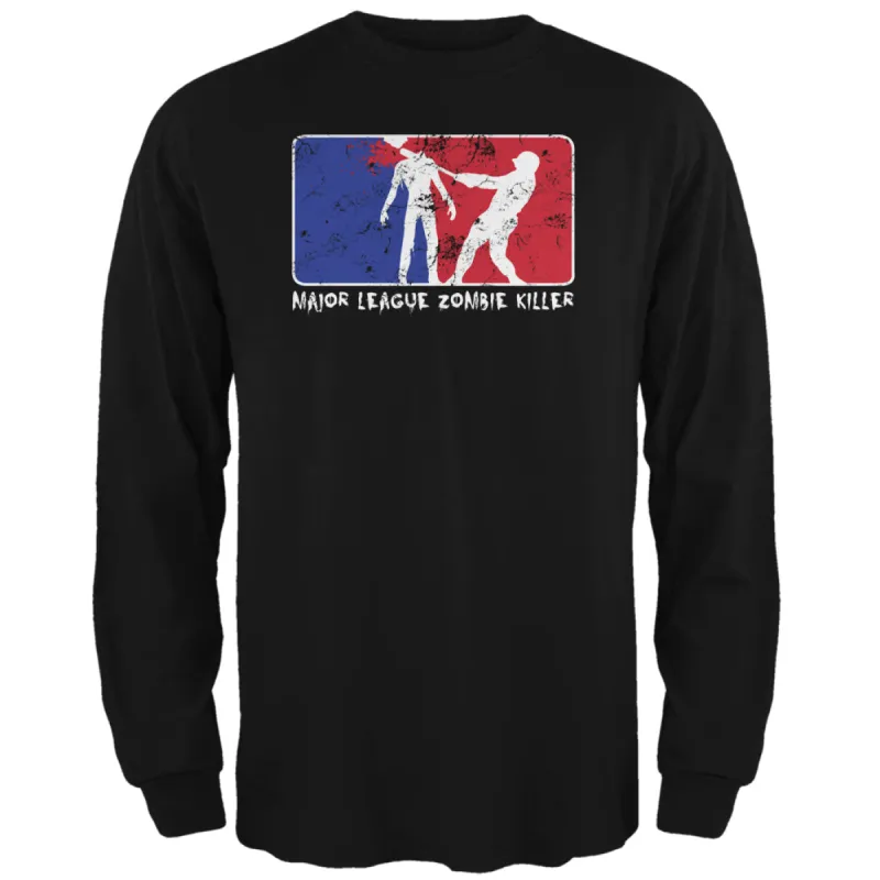 Halloween Major League Zombie Killer Black Adult Long Sleeve T-Shirt sold by Old Glory