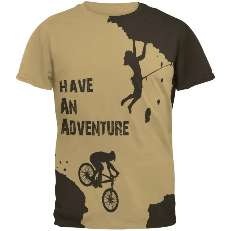 Have an Adventure All Over Tan Adult T-Shirt sold by Old Glory