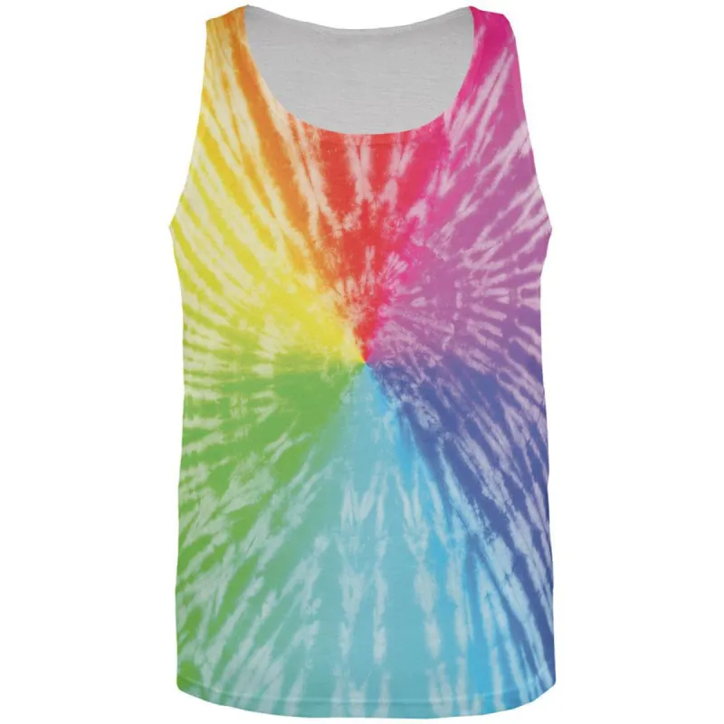 Rainbow Pride LGBT Tie Dye All Over Adult Tank Top sold by Old Glory