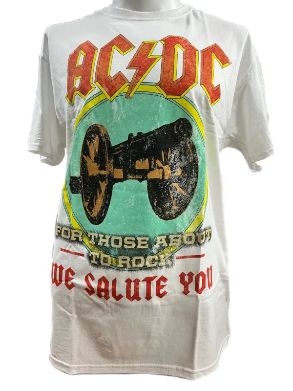 AC/DC - For Those About To Rock Distressed Print Soft Mens T Shirt sold by Old Glory