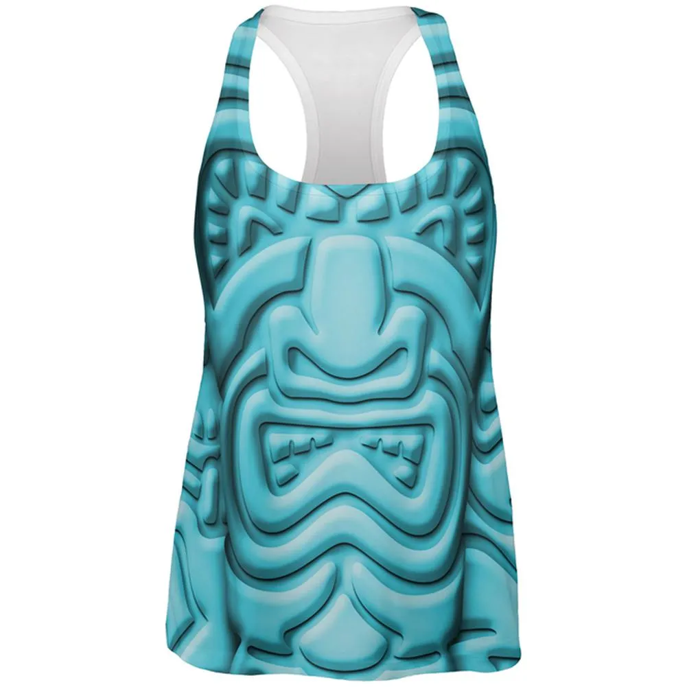 Tiki God Blue Face Luau All Over Womens Work Out Tank Top sold by Old Glory