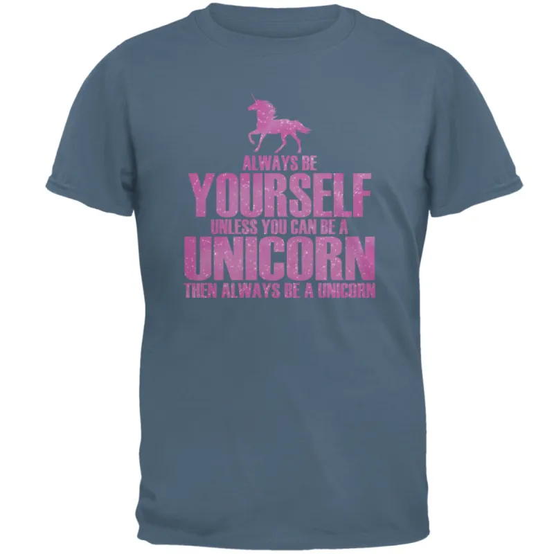 Always Be Yourself Unicorn Light Pink Adult T-Shirt sold by Old Glory