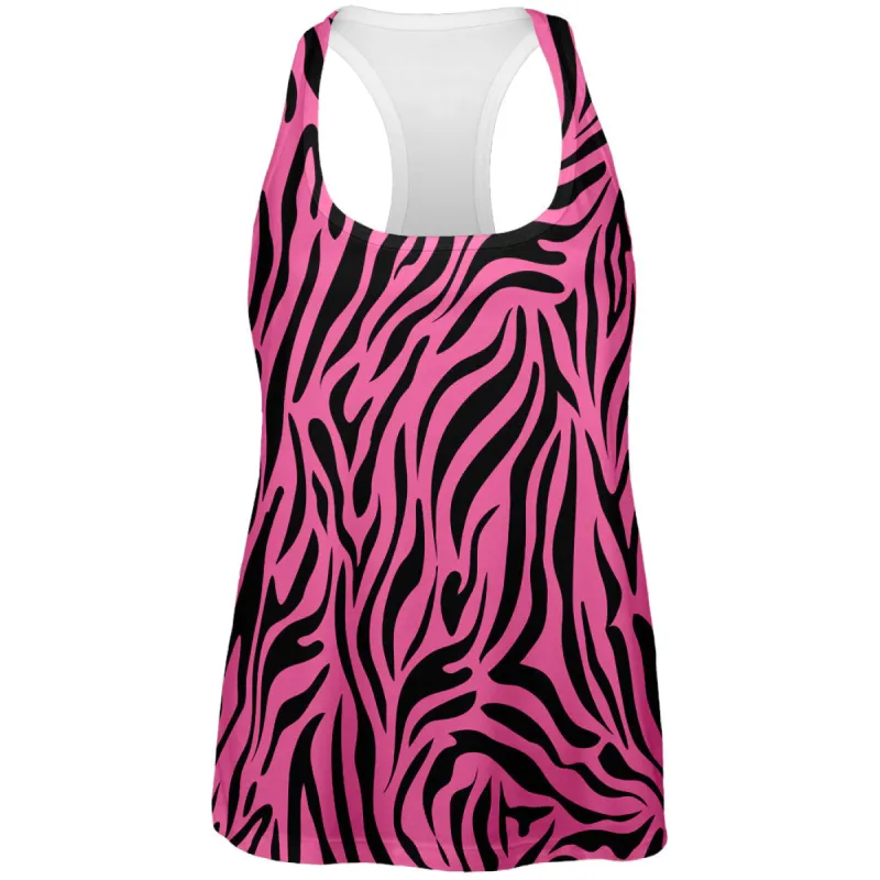 Zebra Print Pink All Over Womens Tank Top sold by Old Glory