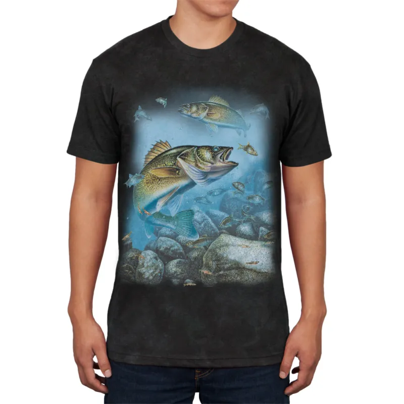 Action Walleye Fishing Men's Soft T Shirt sold by Old Glory
