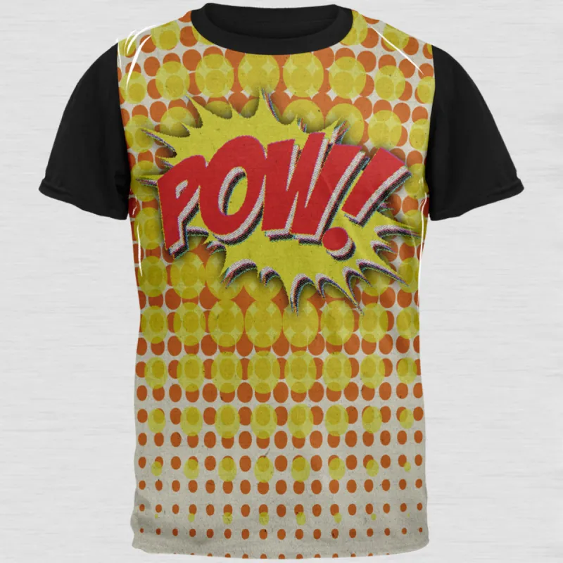 POW Comic Book Super Hero Adult Black Back T-Shirt sold by Old Glory