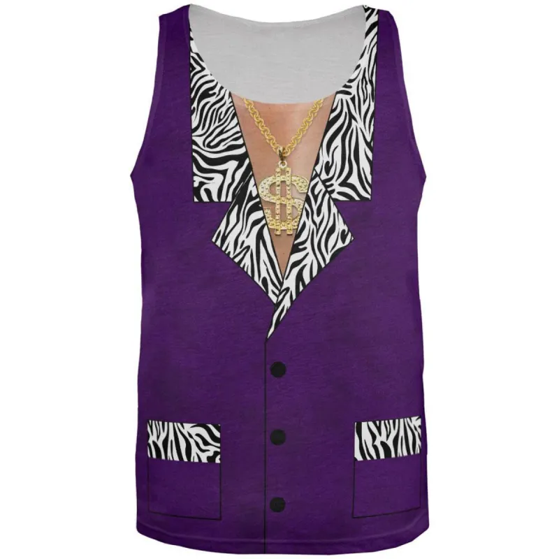 Halloween 70's Pimp Costume All Over Adult Tank Top sold by Old Glory