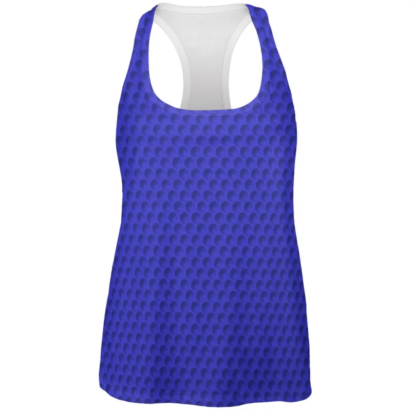 Halloween Golf Ball Costume Blue All Over Womens Racerback Tank Top sold by Old Glory