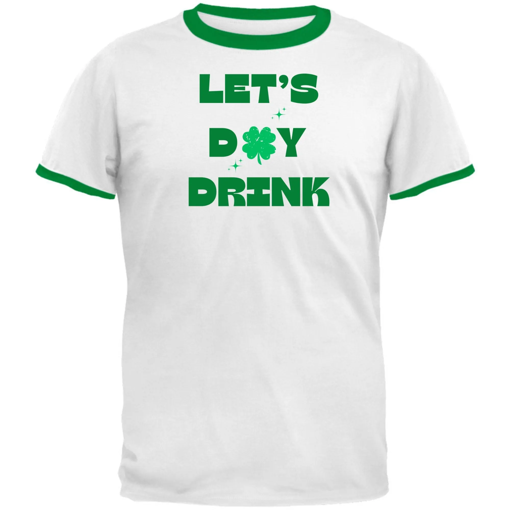 St Patricks Day Lets Day Drink Mens Ringer T Shirt sold by Old Glory product image thumbnail 2
