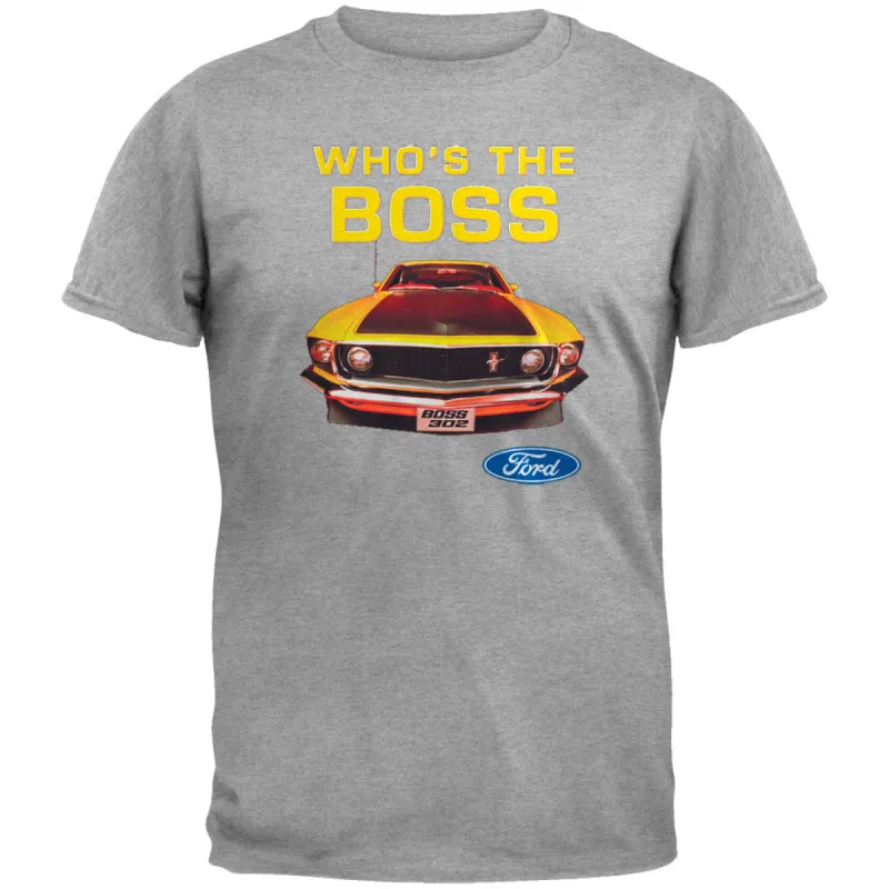 Ford - Who's The Boss Grey T-Shirt made by Old Glory