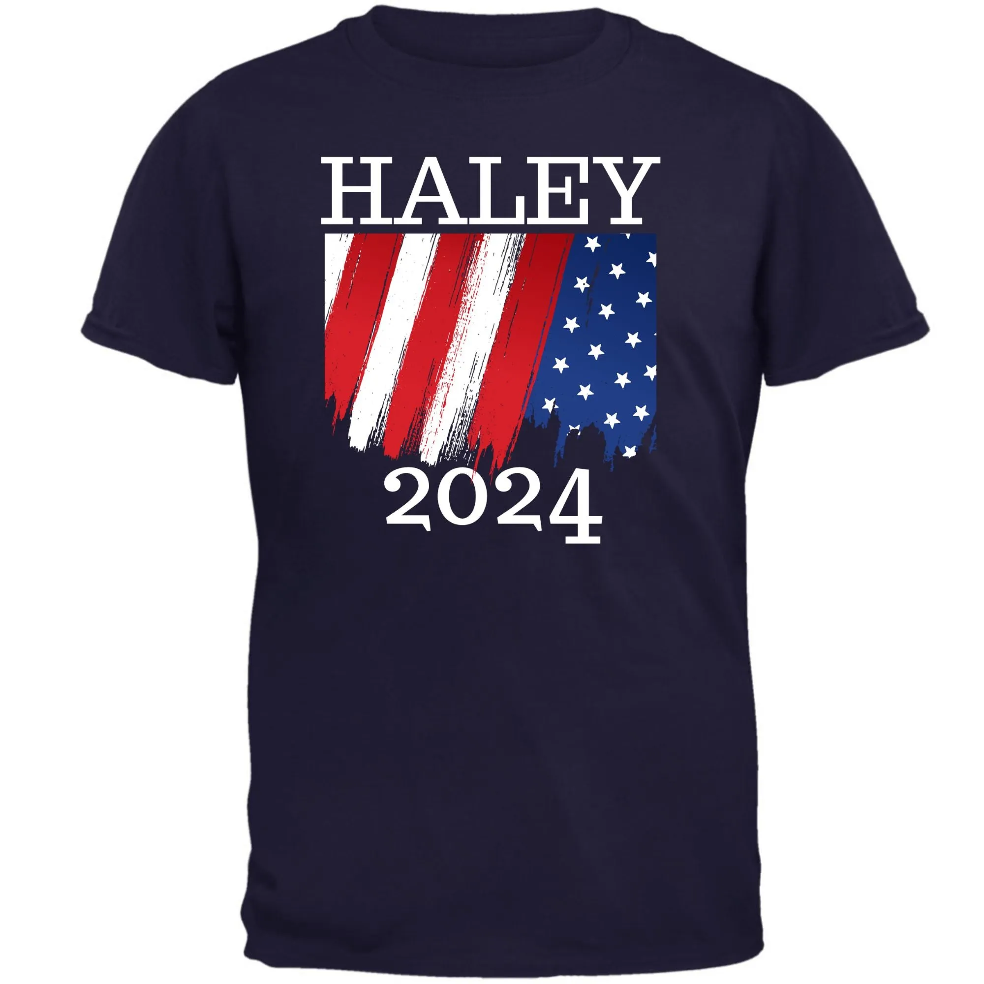 Election 2024 Haley 2024 Paint Stroke American Flag Mens T Shirt sold by Old Glory product image thumbnail 4