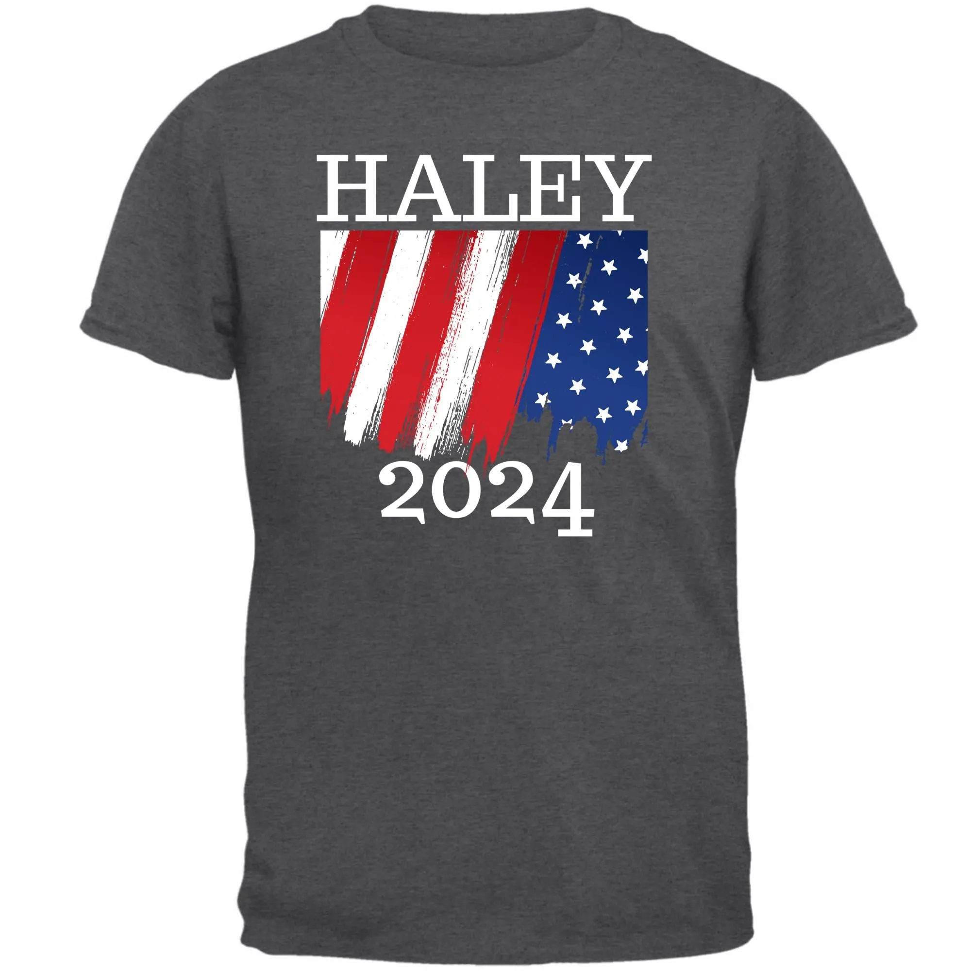 Election 2024 Haley 2024 Paint Stroke American Flag Mens T Shirt sold by Old Glory product image thumbnail 3