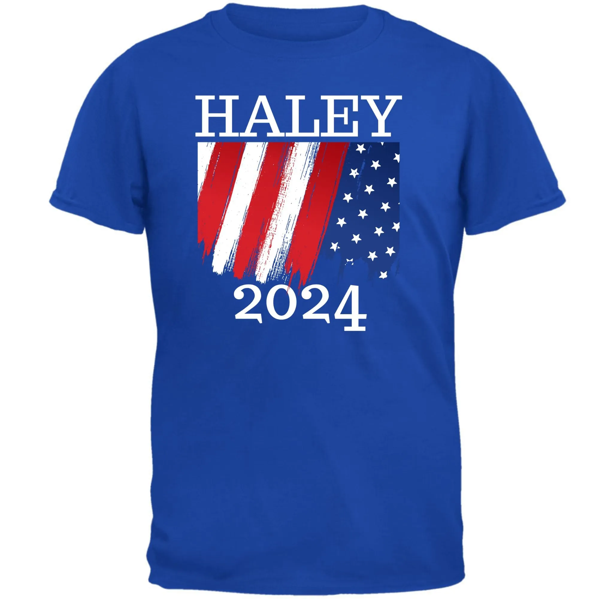Election 2024 Haley 2024 Paint Stroke American Flag Mens T Shirt sold by Old Glory product image thumbnail 5