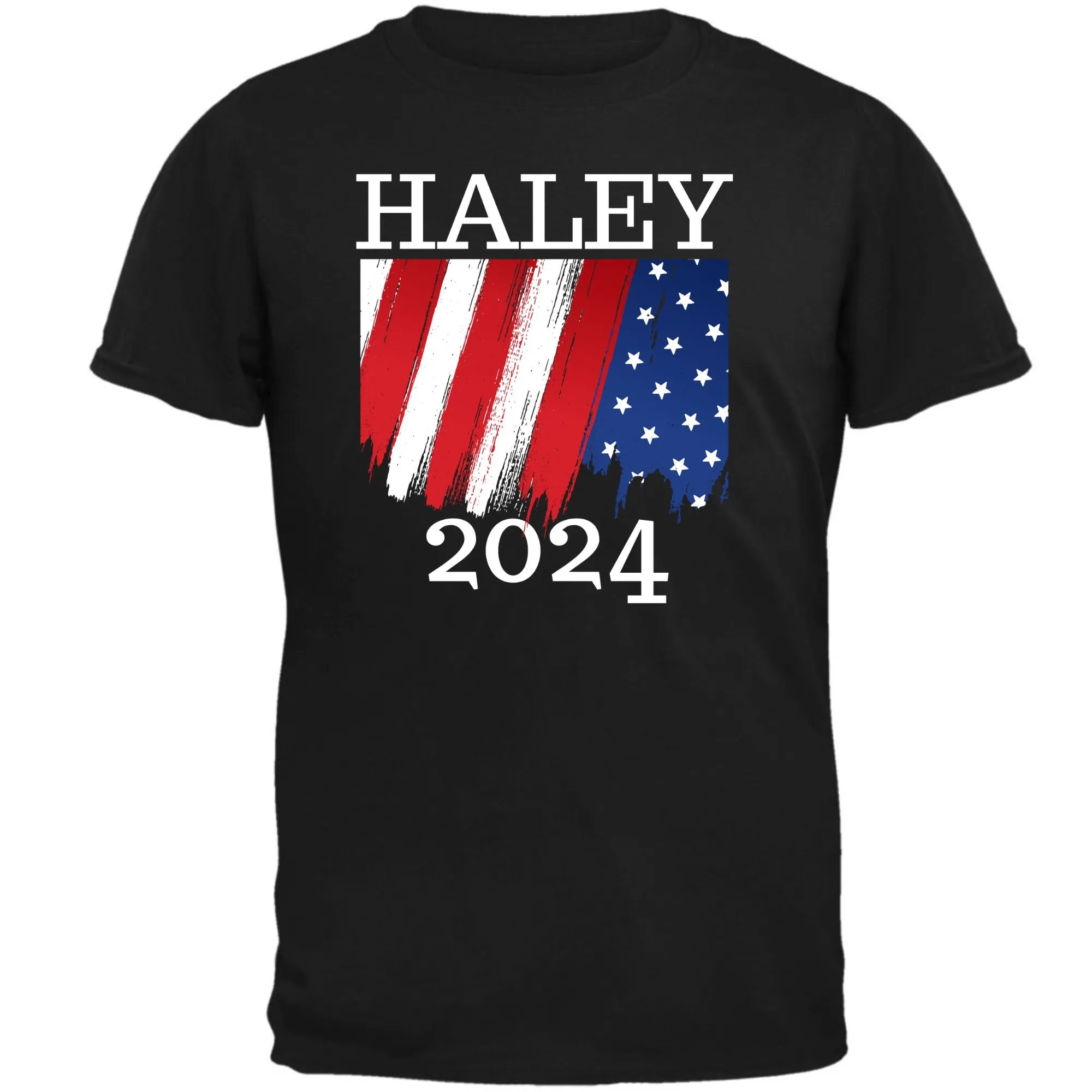 Election 2024 Haley 2024 Paint Stroke American Flag Mens T Shirt sold by Old Glory product image thumbnail 2