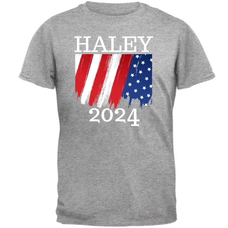 Election 2024 Haley 2024 Paint Stroke American Flag Mens T Shirt sold by Old Glory