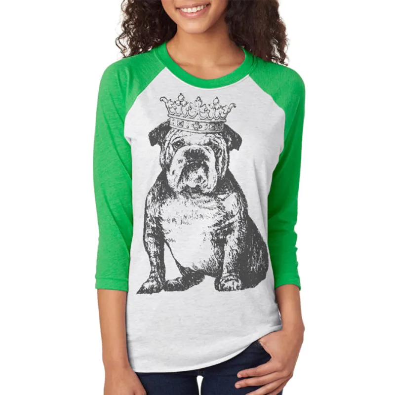 Large Bulldog Crown Unisex Raglan T Shirt sold by Old Glory