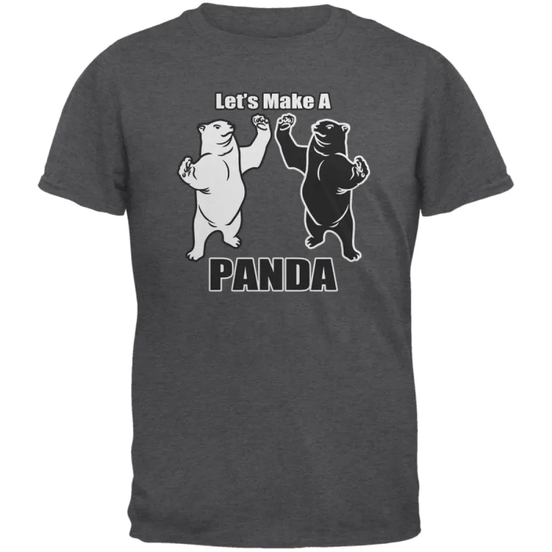 Let's Make A Panda Funny Dark Heather Adult T-Shirt sold by Old Glory