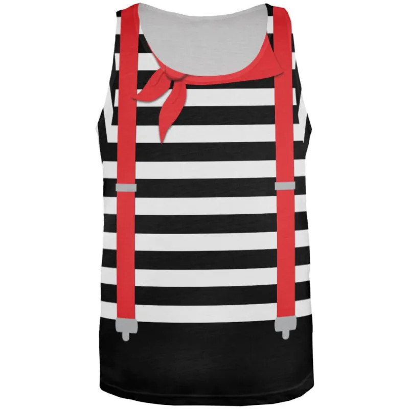 Halloween French Mime Costume All Over Adult Tank Top sold by Old Glory