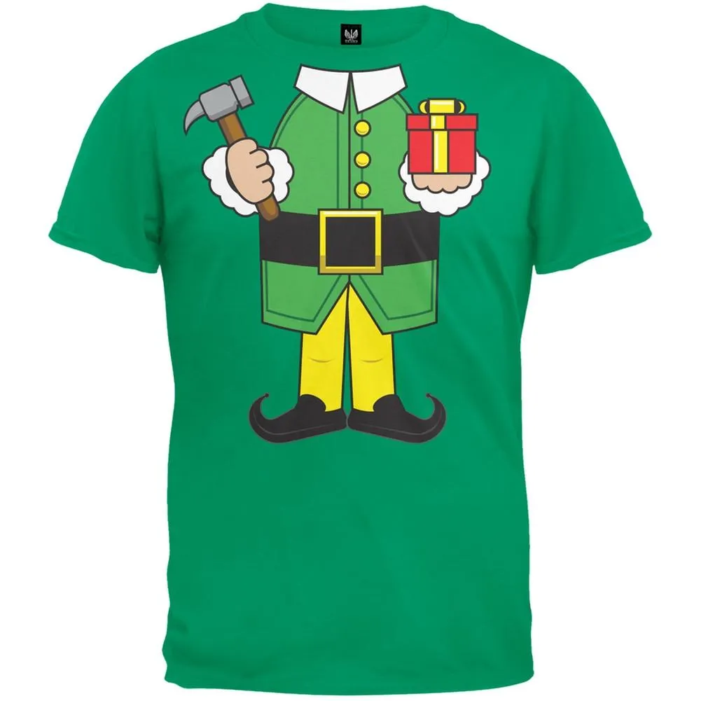 Christmas Costume Elf Body Green Mens Costume T Shirt with Elf Hat with Ears sold by Old Glory product image thumbnail 2
