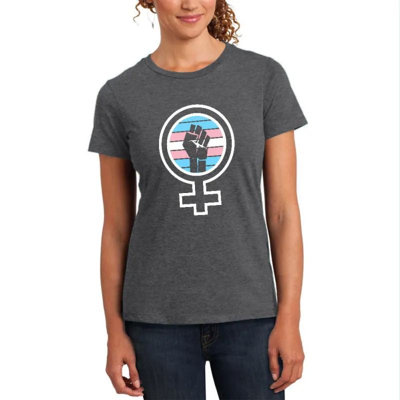 Feminist Raised First 70's Retro Sun Trans Flag Womens T Shirt sold by Old Glory