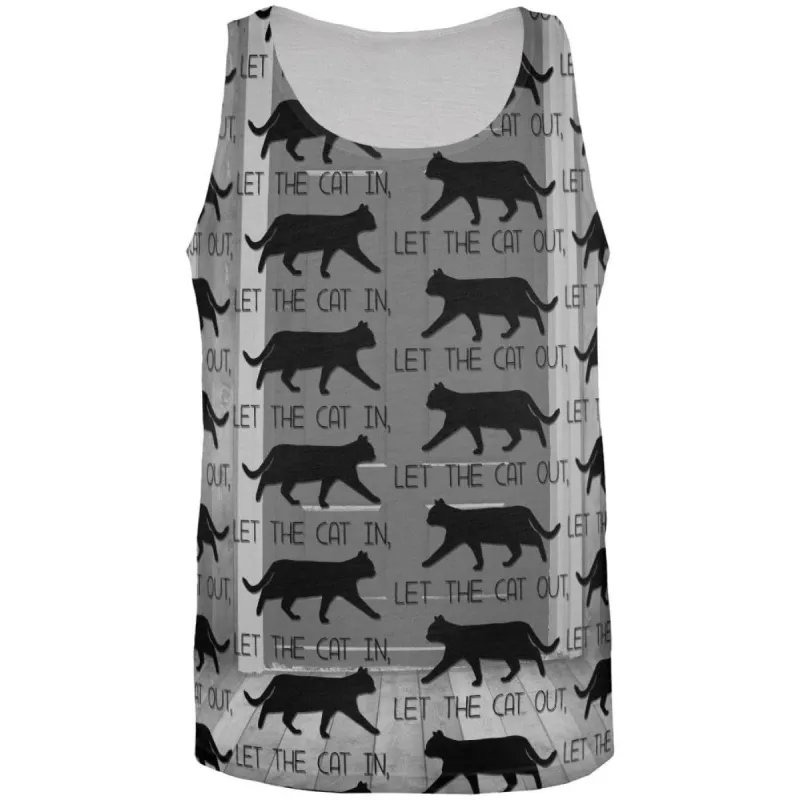 Let The Cat In Out All Over Adult Tank Top sold by Old Glory