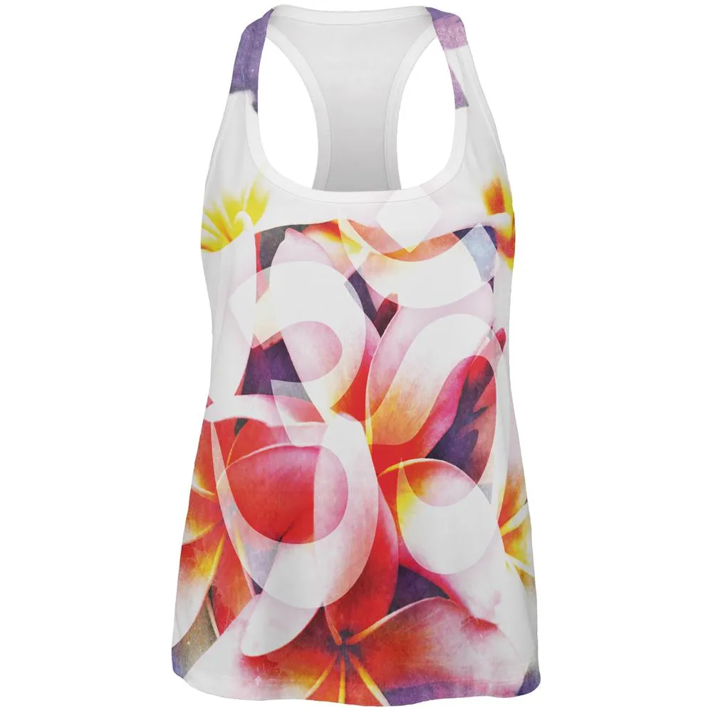 Om Frangipani Pagoda Temple Flower All Over Womens Work Out Tank Top sold by Old Glory