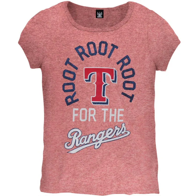 Texas Rangers - Glitter Root Girls Youth T-Shirt sold by Old Glory
