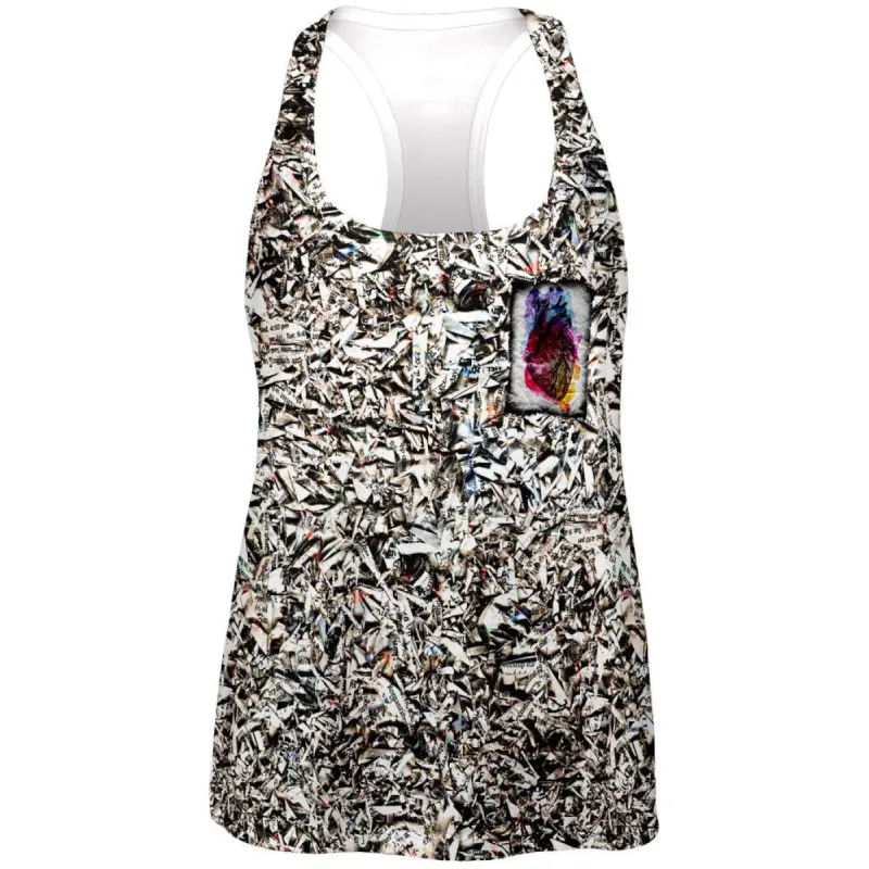 Valentine's Day Unfold Your Paper Heart All Over Womens Racerback Tank Top sold by Old Glory