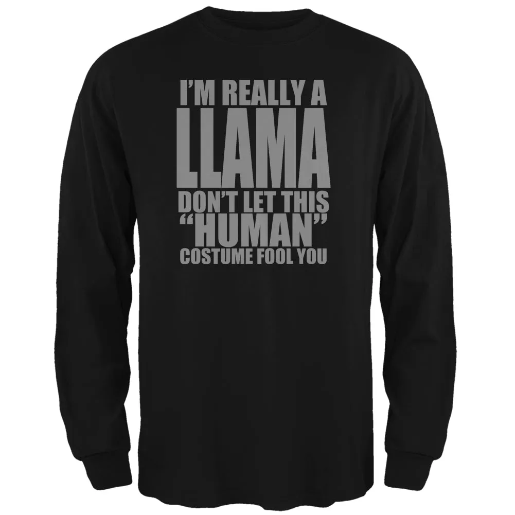 Halloween Human Llama Costume Mens Long Sleeve T Shirt sold by Old Glory