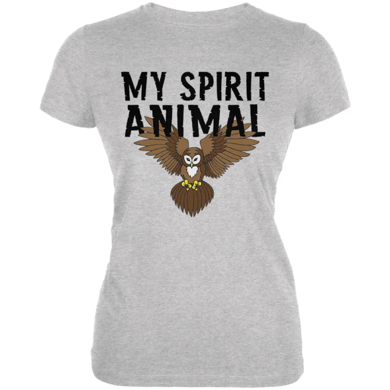 My Spirit Animal Owl Heather Grey Juniors Soft T-Shirt sold by Old Glory