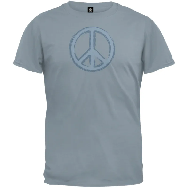 Peace Sign Stone Blue T-Shirt sold by Old Glory