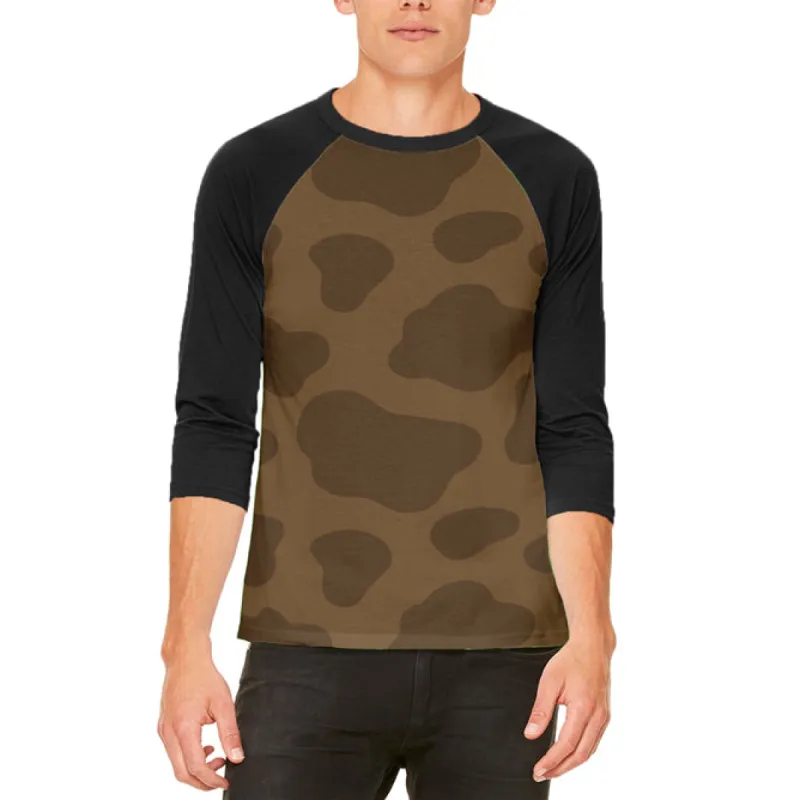 Halloween Brown Chocolate Milk Cow Costume Mens Raglan T Shirt sold by Old Glory