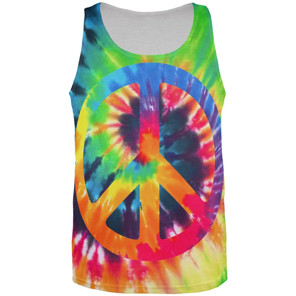 Peace Sign Tie Dye All Over Mens Tank Top sold by Old Glory