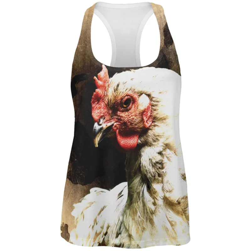 Queen Of The Barnyard Chicken All Over Womens Work Out Tank Top sold by Old Glory