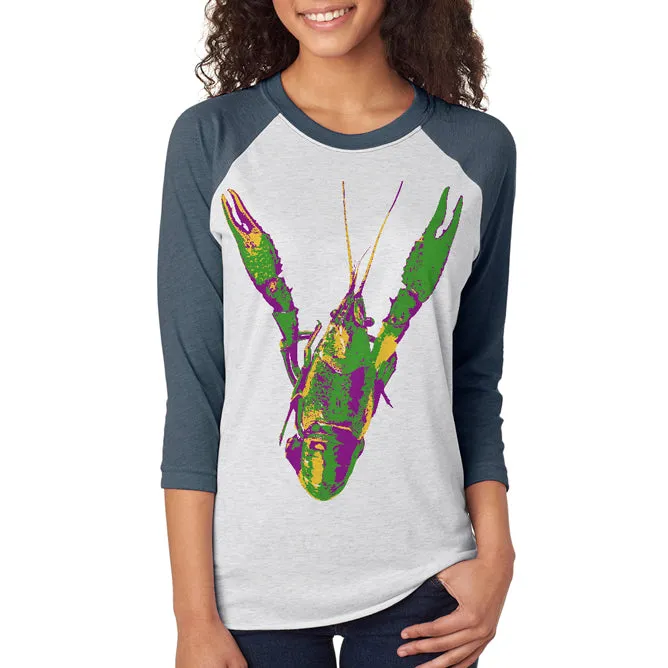 Mardi Gras Cajun Crawfish Unisex Raglan T Shirt sold by Old Glory product image thumbnail 2