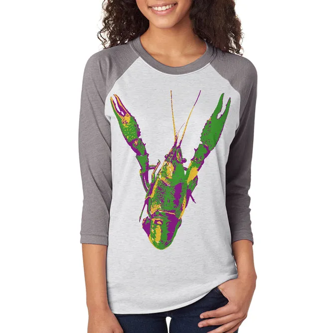 Mardi Gras Cajun Crawfish Unisex Raglan T Shirt sold by Old Glory product image thumbnail 3