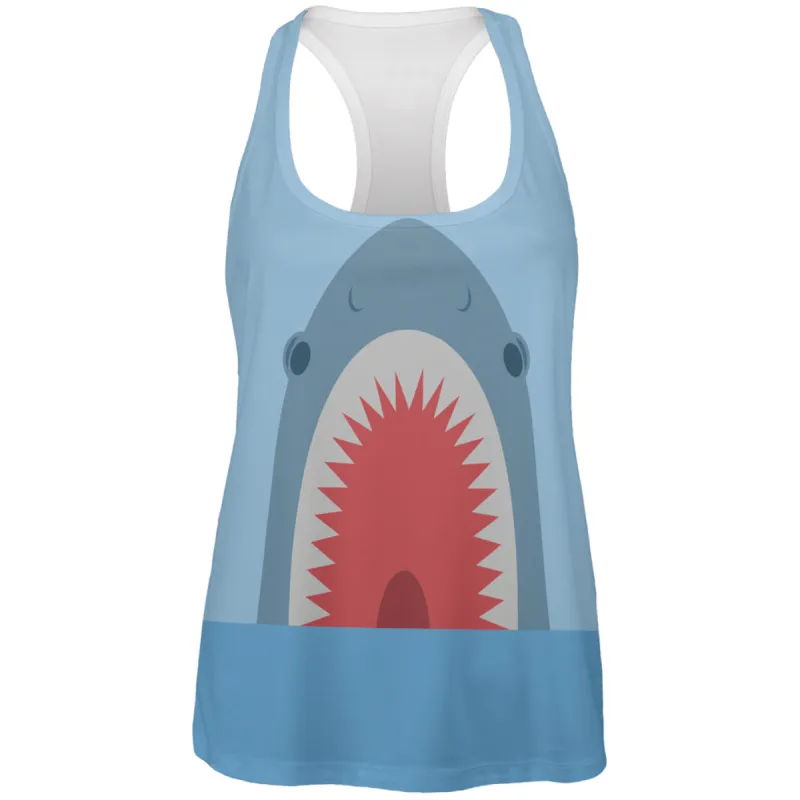 Cute Fun Shark Attack All Over Womens Work Out Tank Top sold by Old Glory