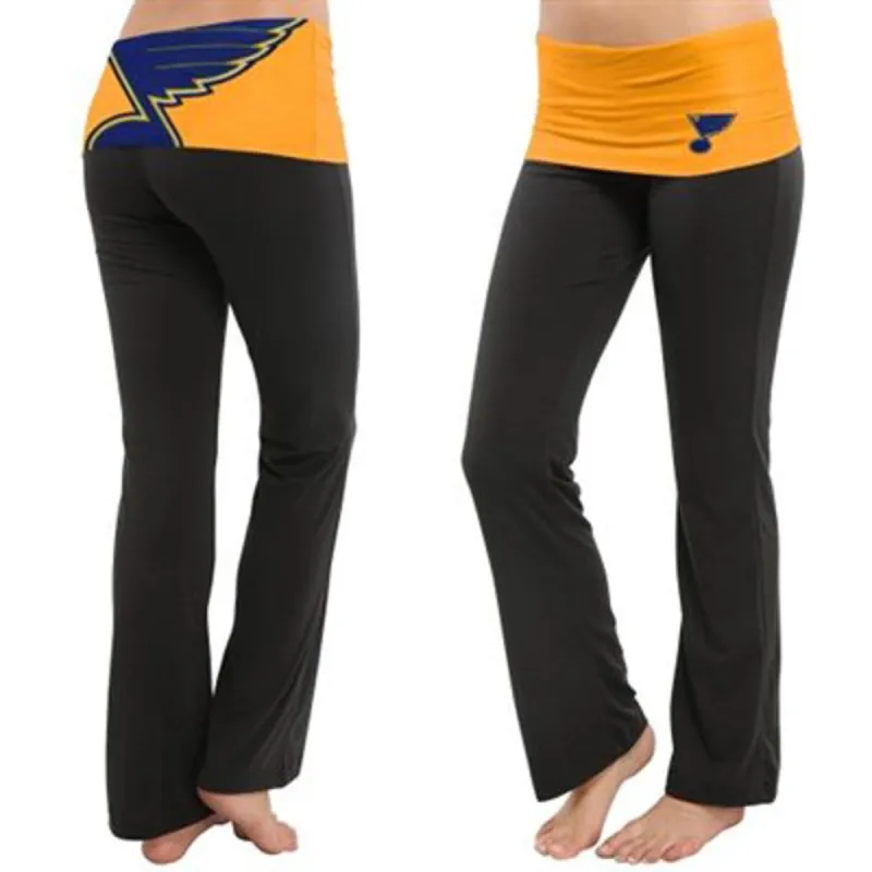 St. Louis Blues - Flip Down Waistband Logo Juniors Yoga Pants sold by Old Glory