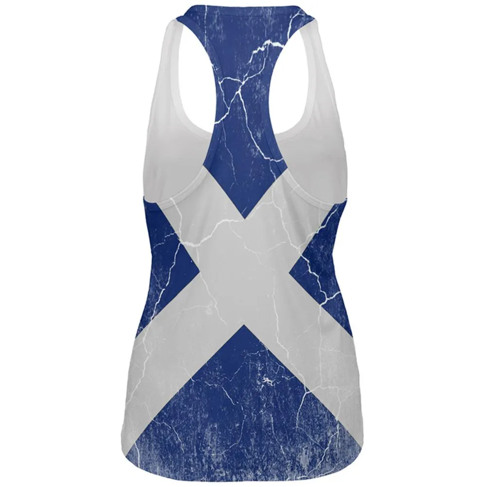 Scottish Flag Distressed Grunge Scotland All Over Womens Work Out Tank Top sold by Old Glory product image thumbnail 2