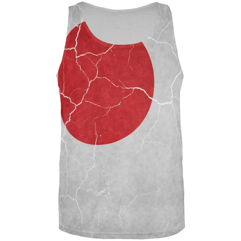 Distressed Japanese Flag All Over Mens Tank Top sold by Old Glory