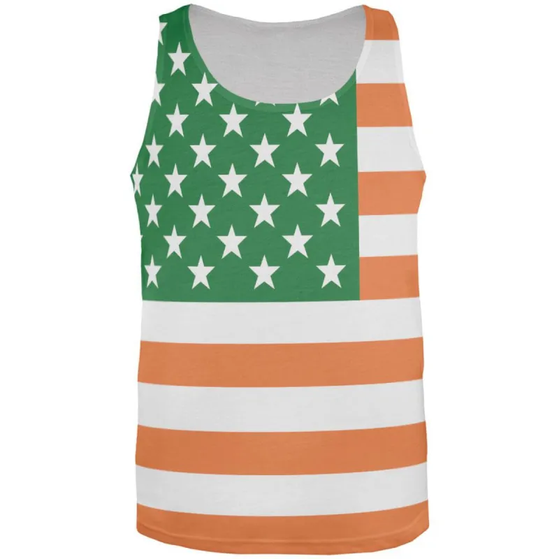 St Patricks Irish American Flag All Over Adult Tank Top sold by Old Glory