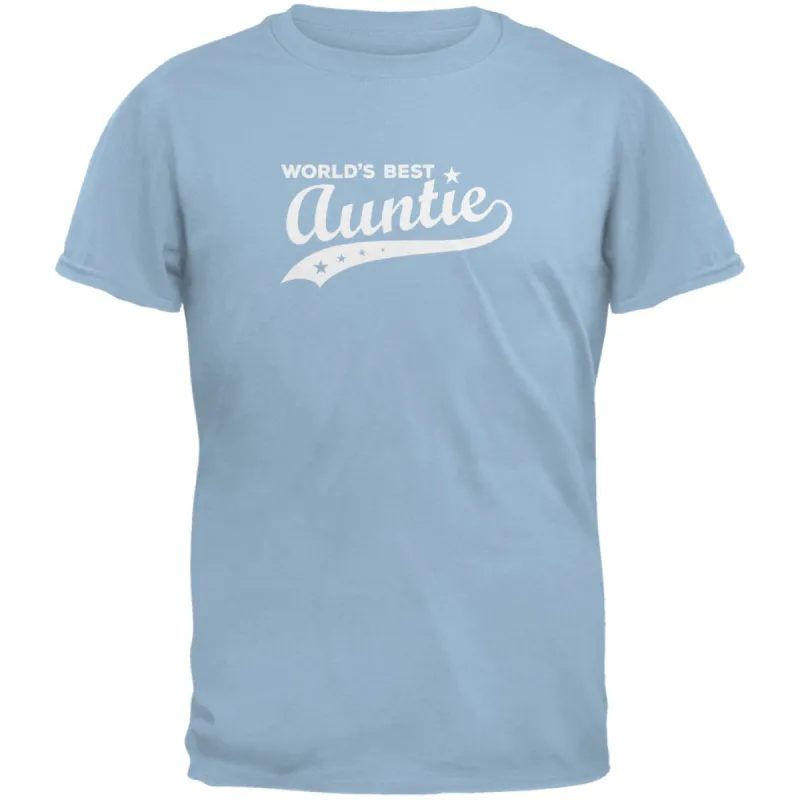World's Best Auntie Light Blue Adult T-Shirt sold by Old Glory